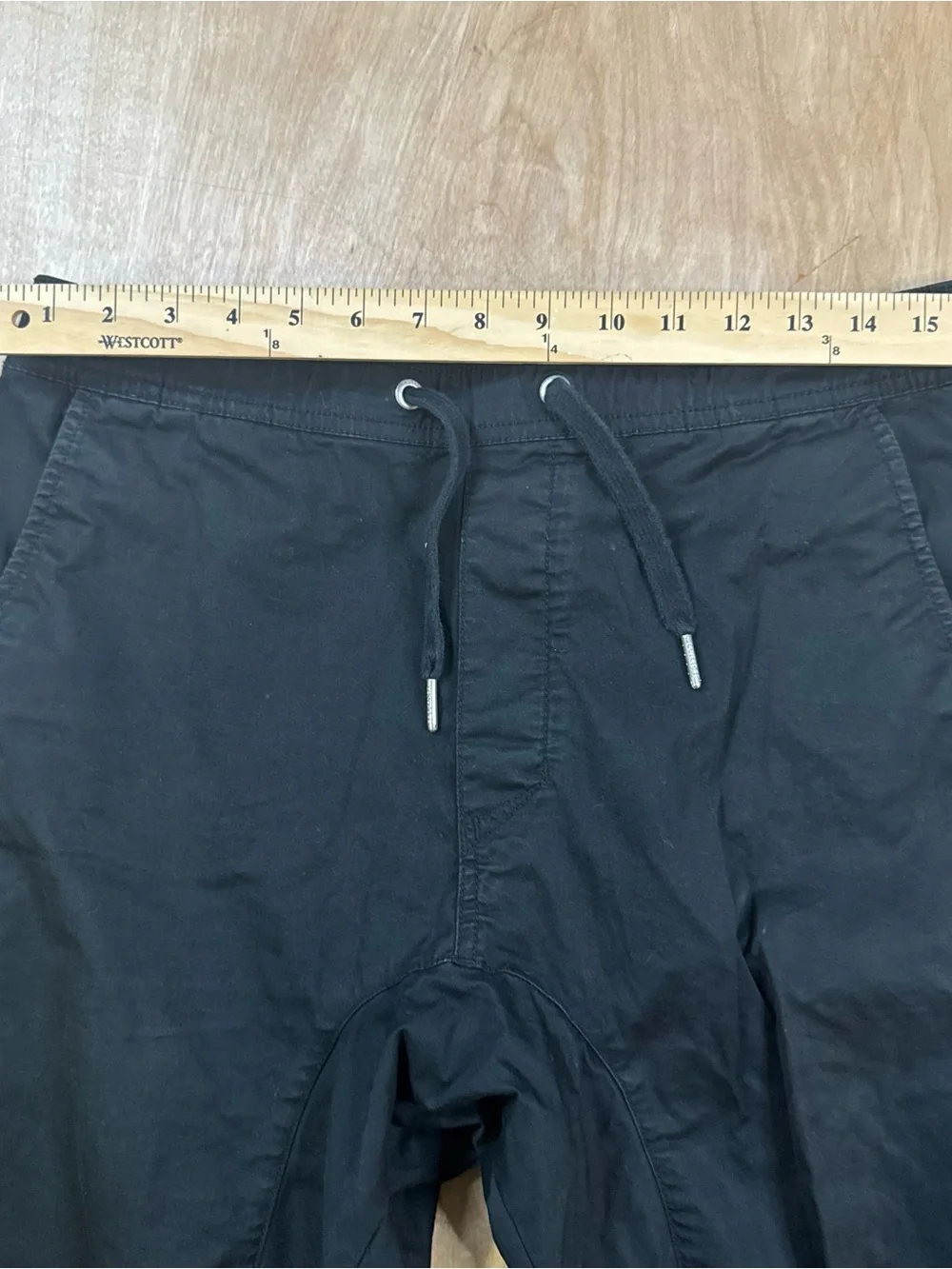 ZANEROBE Men’s Black Slim Tapered Jogger Pants 32 x 32 Twill Drawstring Pockets